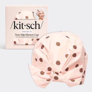 kitsch Blush Dot Shower Cap