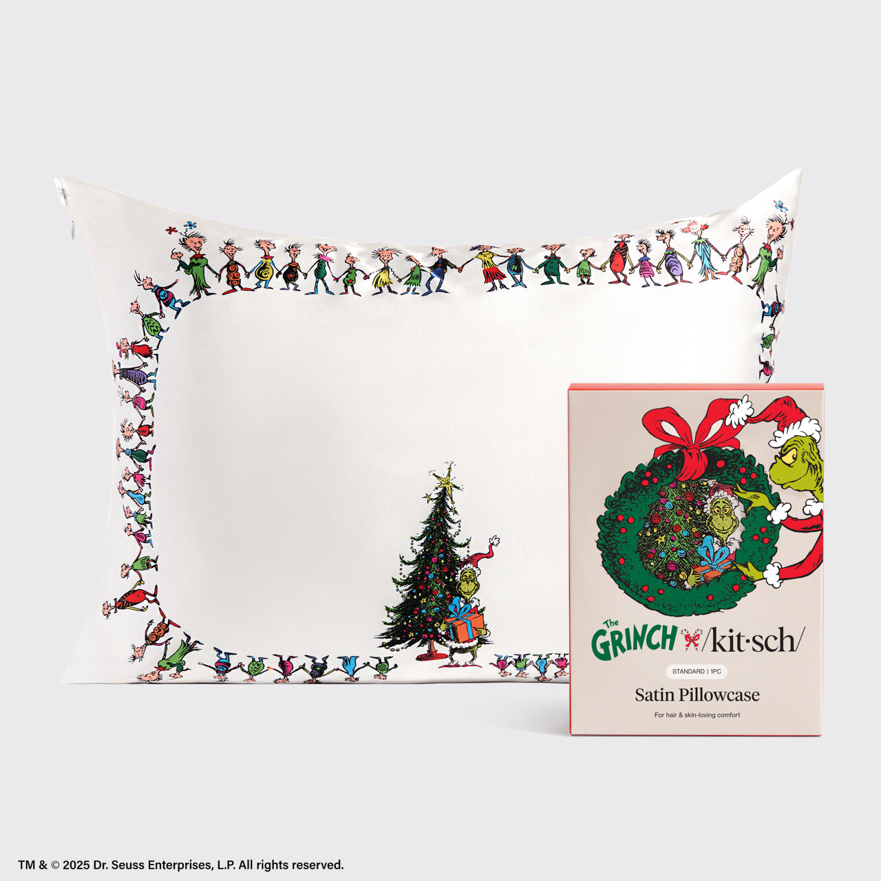 503226-TheGrinchxKitsch-StandardSatinPillowcase-Whoville-Hero-1280x1280px