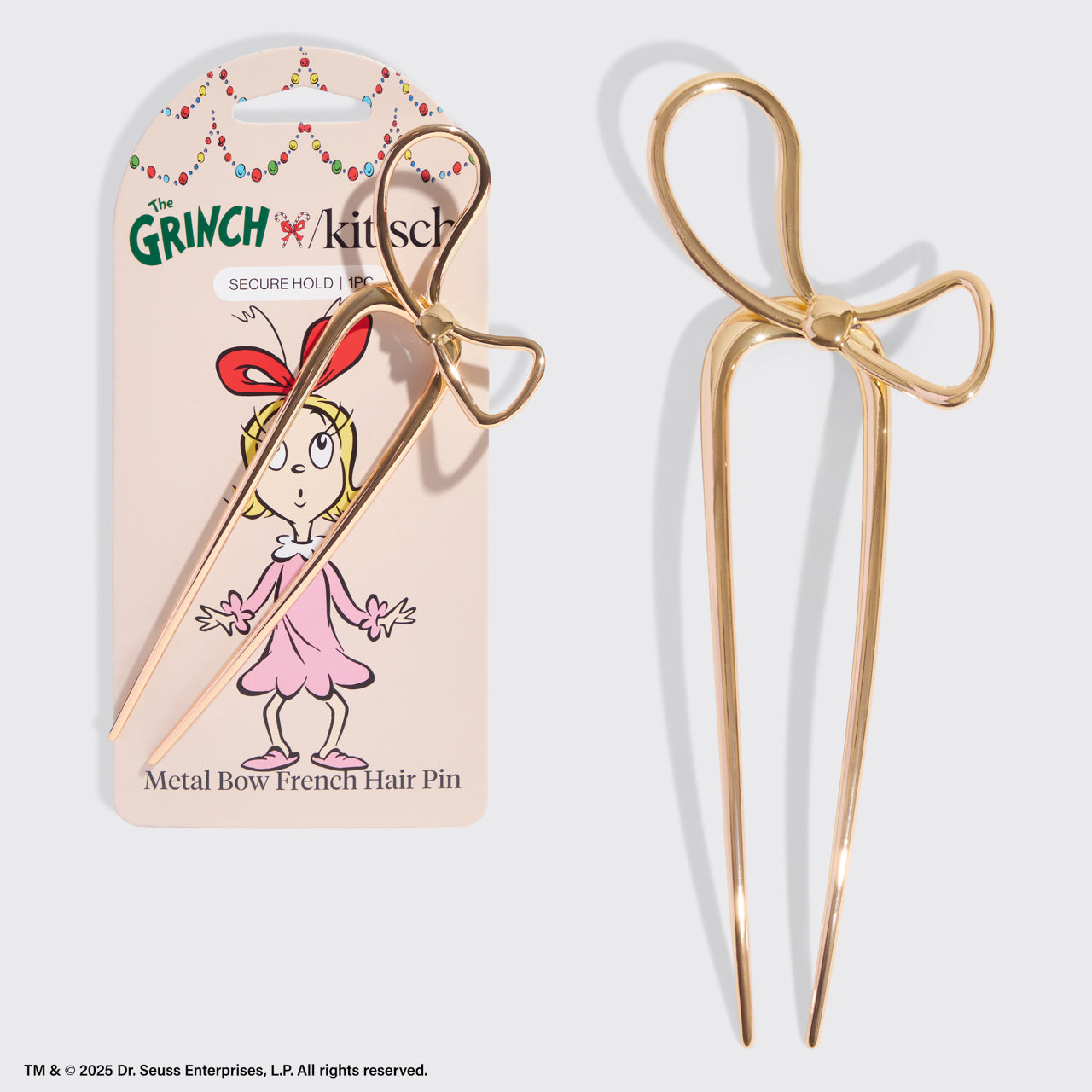 503264-TheGrinchxKitsch-MetalBowFrenchHairPin-Gold-hero-1280x1280px_02c6f444-632c-41b9-abc0-9ecf501cc9ea