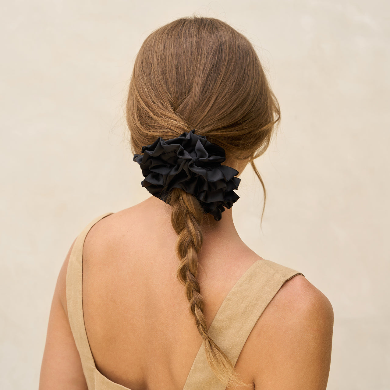 503332-RecycledFabricRuffleScrunchie-Black-Hair-Model-1280x1280px