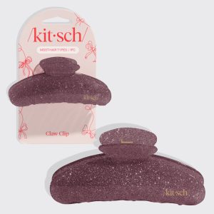 kitsch Pink Glitter Claw Clip