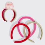 kitsch Red, Pink & Green Velvet Headbands