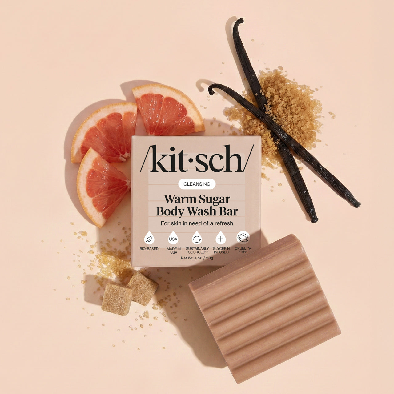 506432-CreativeProductShoot-WarmSugarBodyWashBar-Cleansing-BottleFreeBeauty-1280x1280px