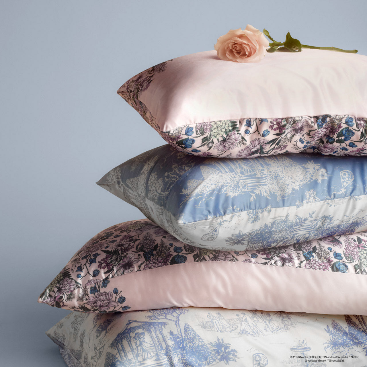 507392-507408-507378-507385-BridgertonxKitsch-Standard_KingSatinPillowcase-Wisteria_GardenToile-Model-3-1280x1280px