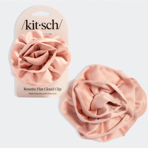 kitsch Satin Rosette Flat Cloud Clip in Terracotta - Medium