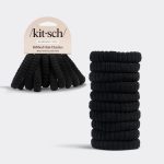 kitsch Black Ribbed Hair Elastics