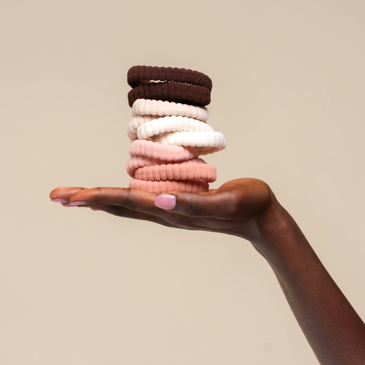 508764-RecycledFabricRibbedHairElastics-10pc-TrendHairAccessories-Blush-Model-Hand-1280x1280px_1