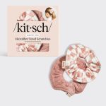 kitsch Terracotta Checker Microfiber Towel Scrunchies 2pc Set