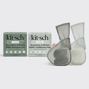 kitsch Rosemary & Biotin Shampoo & Conditioner Combo + Bar Saver Bags Bundle