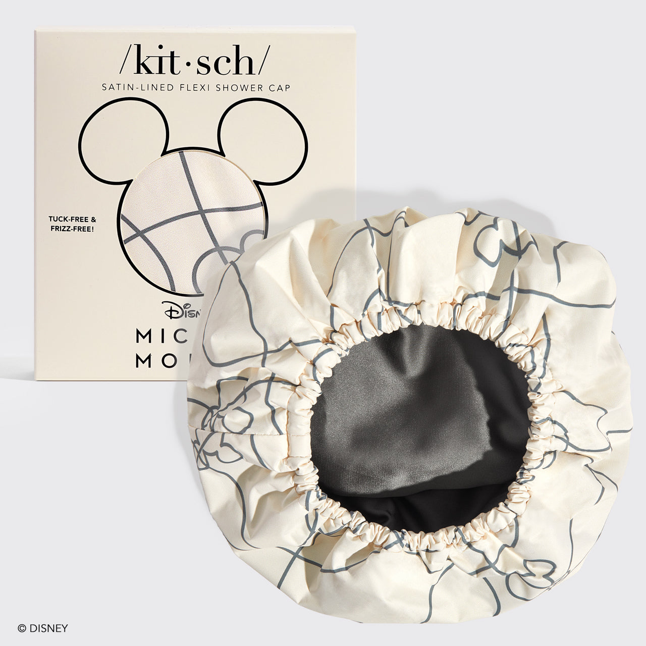 66048-MickeyMinniexKitsch-SatinLinedFlexiShowerCap-MickeyMaze-Cream-hero-1280x1280px