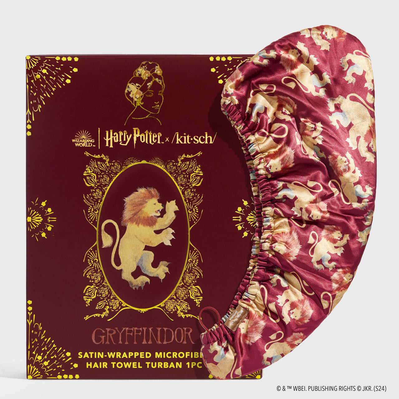 66710-HarryPotterxKitsch-SatinWrappedHairTowel-Gryffindor-hero-1280x1280px