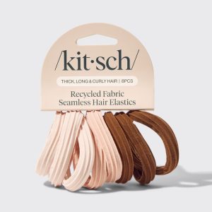 kitsch Rosewood Seamless Hair Elastics 8pc Set