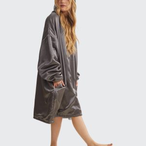 kitsch Charcoal Satin Glazey